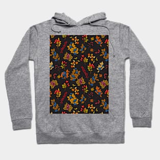 Autumn berries on chocolate brown Hoodie